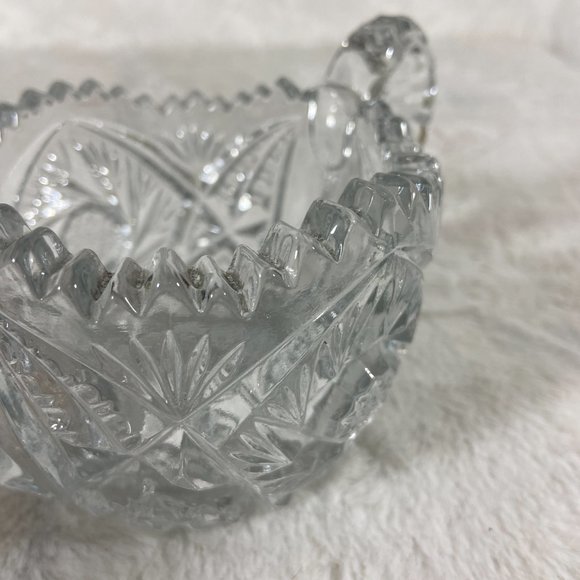 Antique American Cut Glass Sugar Bowl with Handles - Picture 3 of 10